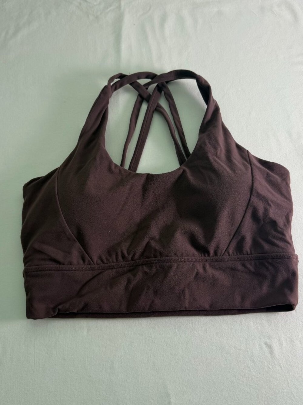 Buffbunny Collection Brown Strappy Back Sports Bra Athletic Top Size Large